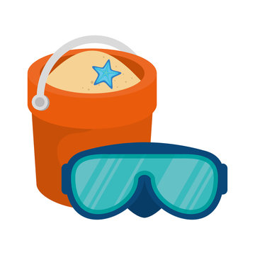 sand bucket isolated icon vector illustration design
