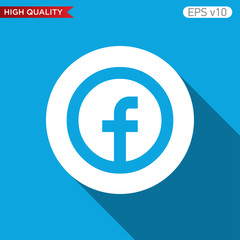 Colored icon or button of F letter with background