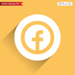 Obraz premium Colored icon or button of F letter with background
