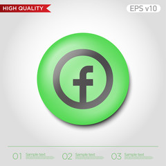 Obraz premium Colored icon or button of F letter with background