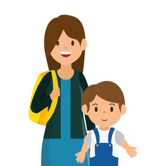 cute family member on vacations vector illustration design