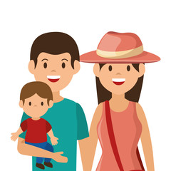 cute family member on vacations vector illustration design