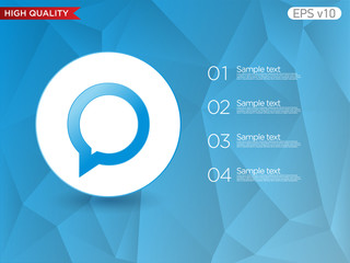 Colored icon or button of chat symbol with background