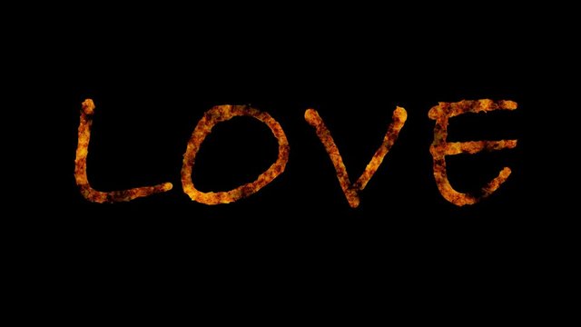 Liebe mit Flammen geschrieben