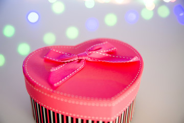 gift box in the form of a heart closeup 