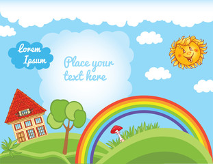 Sky background for kid template