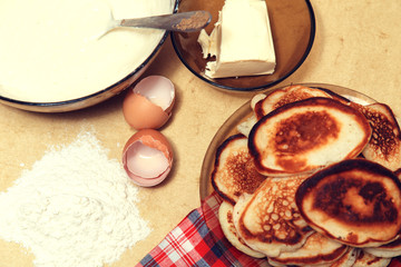 Pancakes. Ingredients for the pancakes.