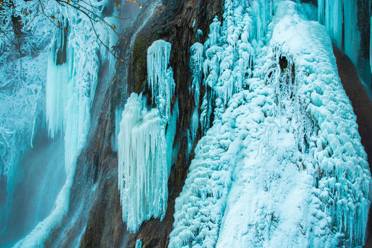 Amazing frozen waterfall