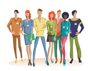 Fototapeta premium Colorful Office Team Concept