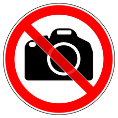 srr92 SignRoundRed - german - Verbotszeichen: Fotografierverbot - Fotografieren verboten / english - prohibition sign - camera or video equipment is prohibited - xxl g4985