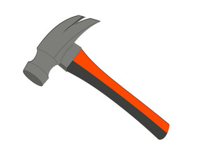 flat gray icon with a hammer without a background. workhouse equipment