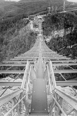 Suspended metal bridge in Sochi.