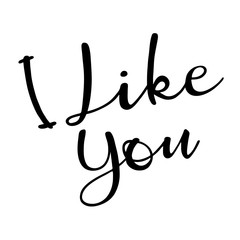 I like you. Hand Lettered Quote