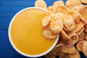 honey and corn flakes