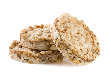 Grain crispbreads isolated on white background