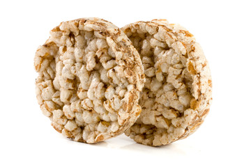 Grain crispbreads isolated on white background