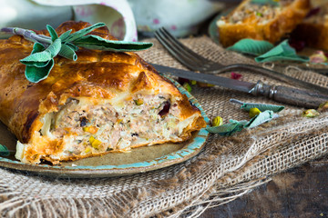 Sage and pistachio pork roll