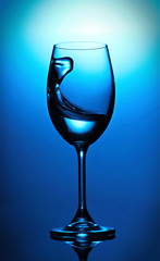 Toast with blue Wine. Splash.