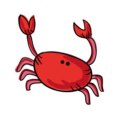 crab cartoon drawing icon vector illustration design