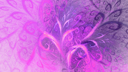 Kaleidoscope sparks. Interweaving branches chaos. 3D surreal illustration. Sacred geometry. Mysterious psychedelic relaxation pattern. Fractal abstract texture. Digital artwork graphic astrology magic