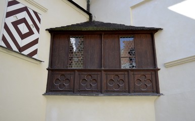Architecture from Cervena Lhota castle and cloudy sky