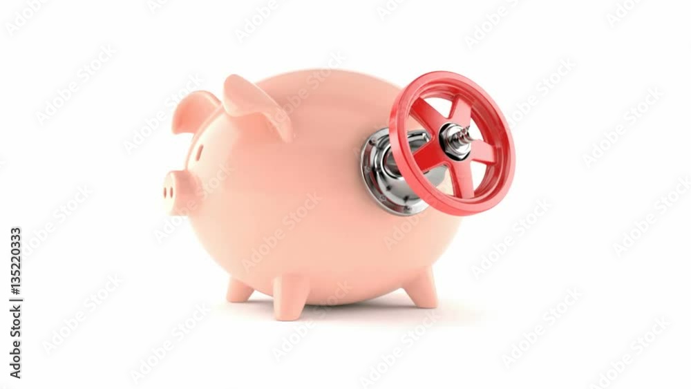 Canvas Prints Piggy bank with valve isolated on white background