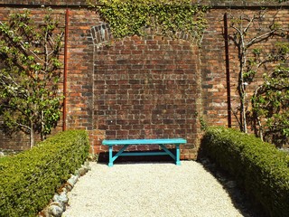 Bench, Brick Wall, Victorian Walled Gardens