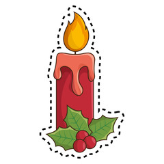 happy merry christmas candle card vector illustration design