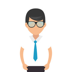 businessman character avatar isolated vector illustration design