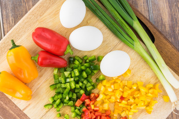 Ingredients for breakfast bacon pie.