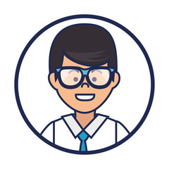 businessman character avatar isolated vector illustration design