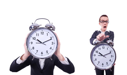 Funny businesswoman in collage set