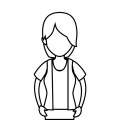 cute woman avatar casual vector illustration design