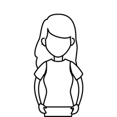 cute woman avatar casual vector illustration design