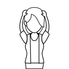 cute woman avatar casual vector illustration design