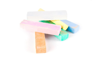 Color chalk isolated 