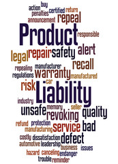 Product Liability, word cloud concept 2 - obrazy, fototapety, plakaty