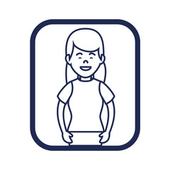 cute woman avatar casual vector illustration design