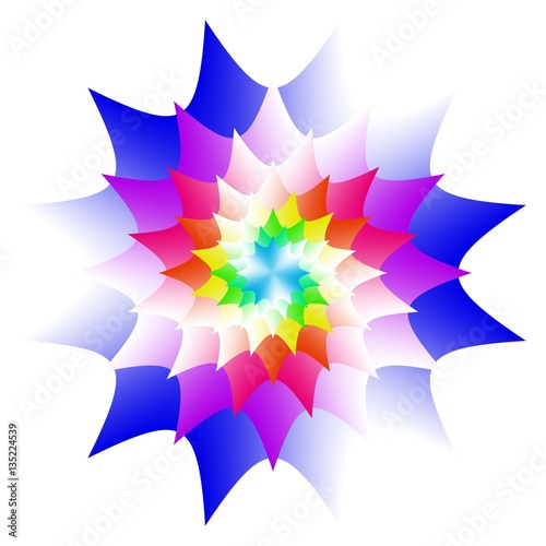 Abstract Mandala In Rainbow Colors Flower Isolated On White Background Colorful Bloom Multicolor