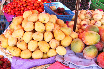 Mangoes at Outdoor Market in Peru