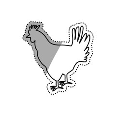 Fototapeta na wymiar Chicken meal silhouette icon vector illustration graphic design
