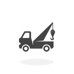 Evacuator car Icon. Vector logo on white background