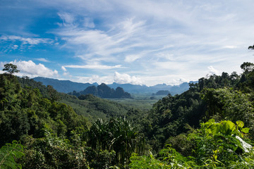 Blick auf den Khao Sok Nationalpark, Dschungel, Thailand