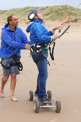 kite mountain boarder under instruction