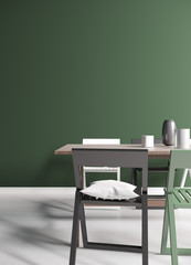 Simple green dining room