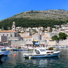 Southeastern part of Old Town in Dubrovnik, Croatia. Dubrovnik is popular tourist destination and UNESCO World Heritage Site. 
