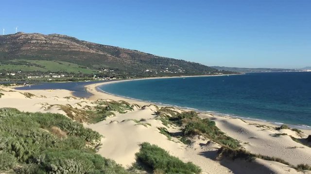 Valdevaqueros beach, located in Tarifa. Spot highly appreciated for water sports and wind sports