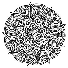 Vector image for adult coloring book Mandala Doodle illustration