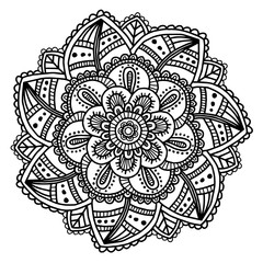 Vector image for adult coloring book Mandala Doodle illustration