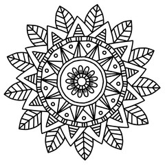 Vector image for adult coloring book Mandala Doodle illustration